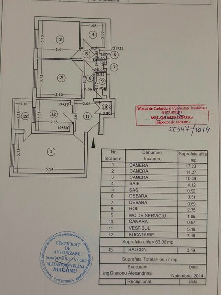 Titan, C. Georgian apartament 3 camere de vanzare 2 bai centrala proprie